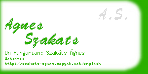 agnes szakats business card